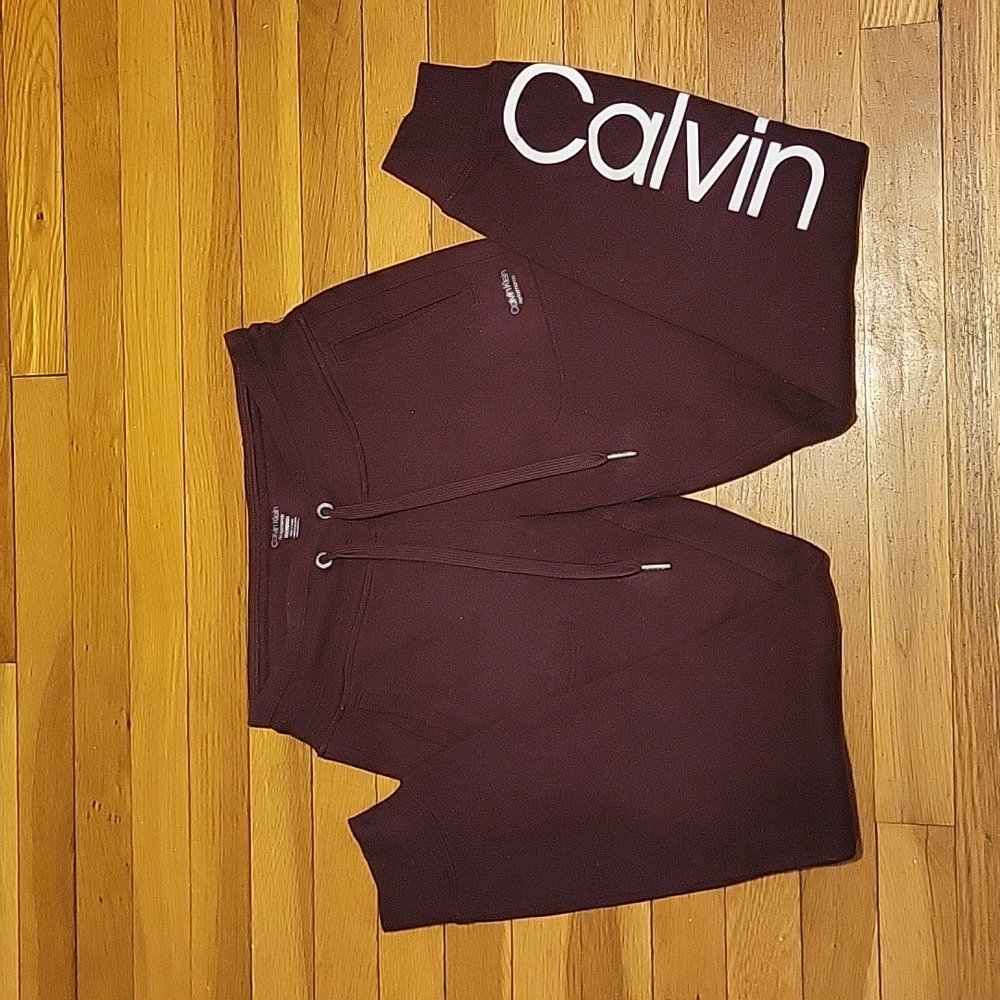 Calvin Klein Burgundy Hoodie Sweatpants Set XS - Picture 2 of 8